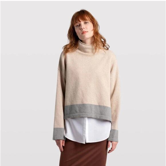 Epoque Evolution 100% Merino Wool Womens Sz L Essential Pullover Tunic Sweater - Picture 2 of 9